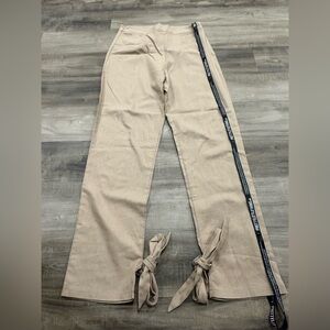 PrettyLittleThing tan tie-hem pants